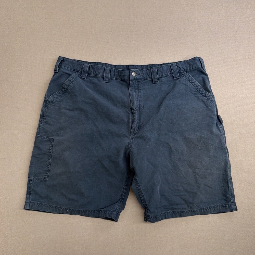 Carhartt B147 NVY Mens 48 Navy Blue Canvas Carpenter Work Shorts Original Fit‎